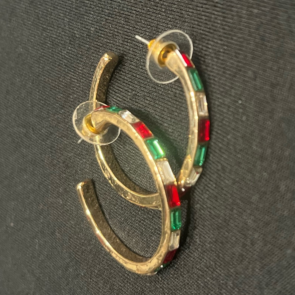 Elegant Gold Holiday Hoop Earrings